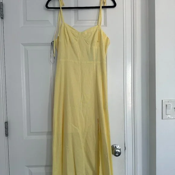 Forever 21 | Dresses | Nwt Forever 2 Yellow Linen Midi Dress | Poshmark